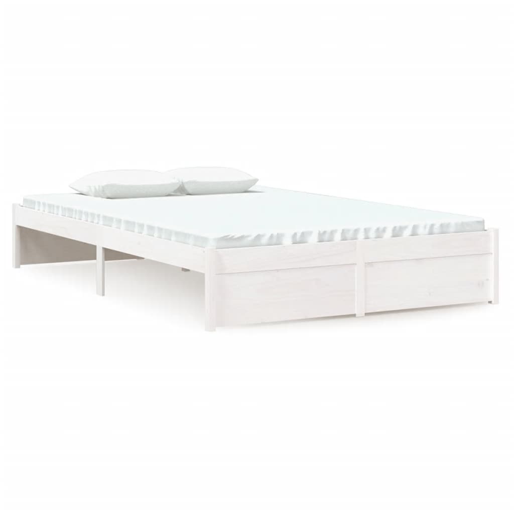 Bedframe Massief Hout Wit 120X200 Cm