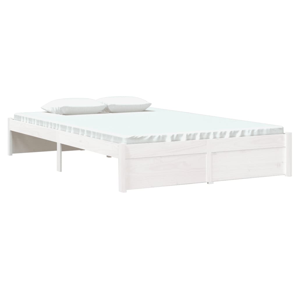 Bedframe Massief Hout Wit 120X200 Cm