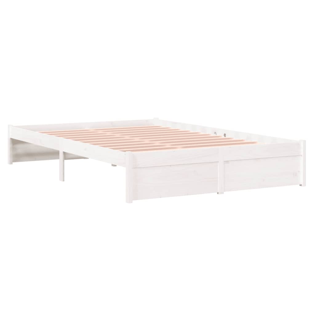 Bedframe Massief Hout Wit 120X200 Cm