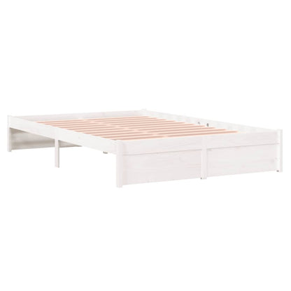 Bedframe Massief Hout Wit 120X200 Cm