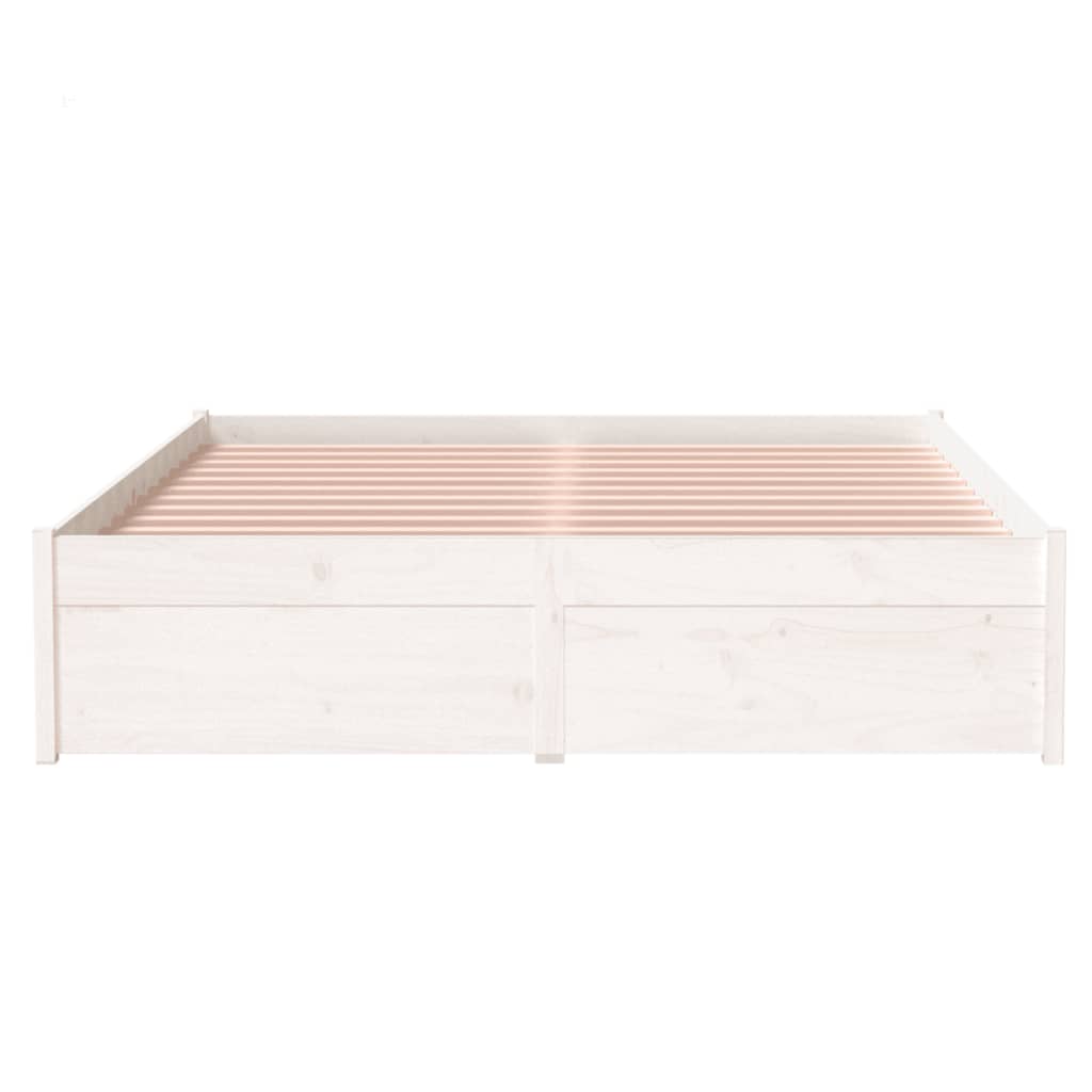 Bedframe Massief Hout Wit 120X200 Cm