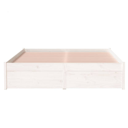 Bedframe Massief Hout Wit 120X200 Cm