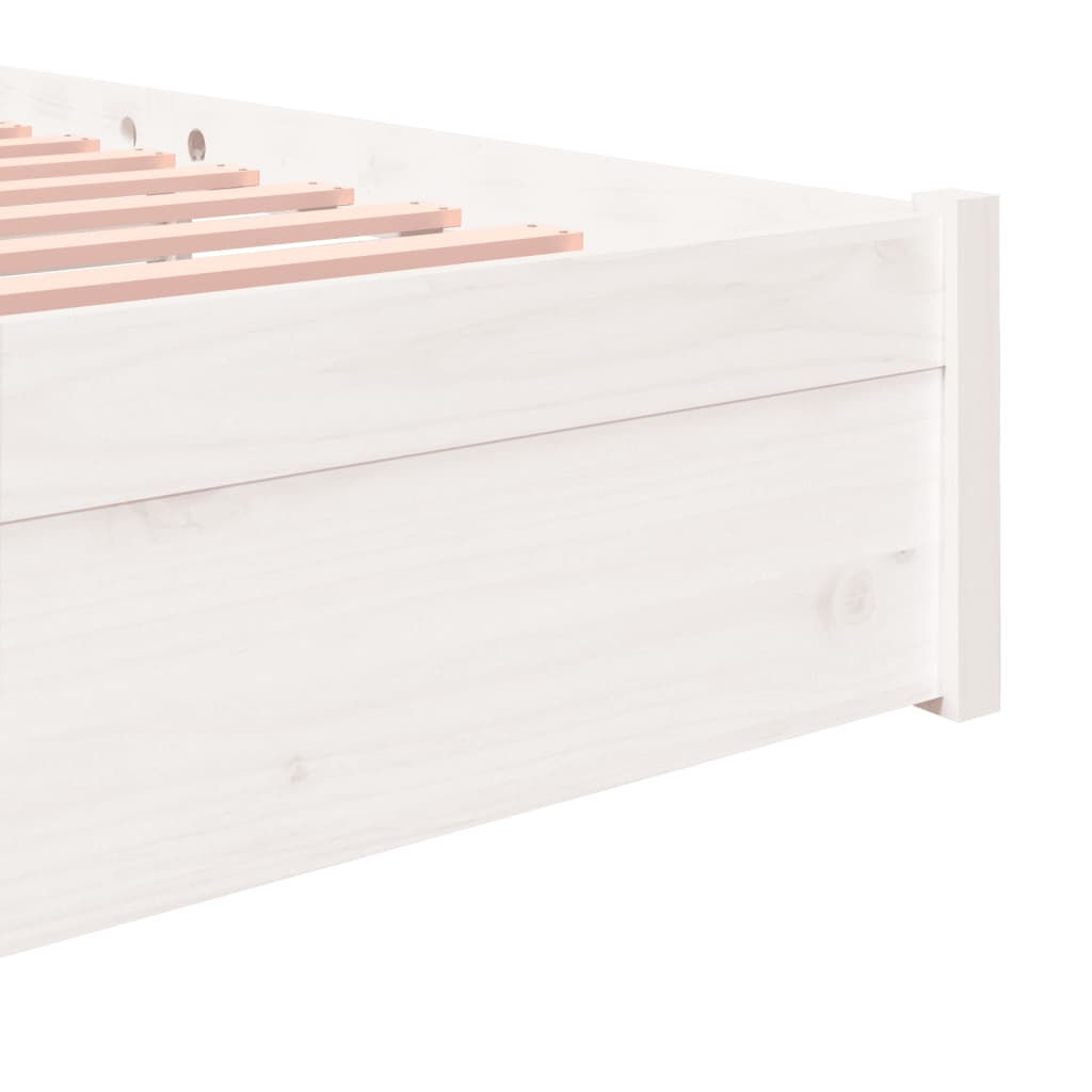 Bedframe Massief Hout Wit 120X200 Cm