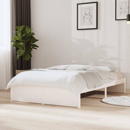 Bedframe Massief Hout Wit 120X200 Cm