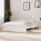 Bedframe massief grenenhout wit 140x200 cm