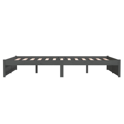 Bedframe Massief Hout Grijs 140X200 Cm