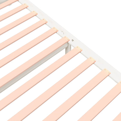 Bedframe Massief Hout Wit 150X200 Cm 5Ft King Size