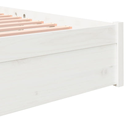 Bedframe Massief Hout Wit 150X200 Cm 5Ft King Size