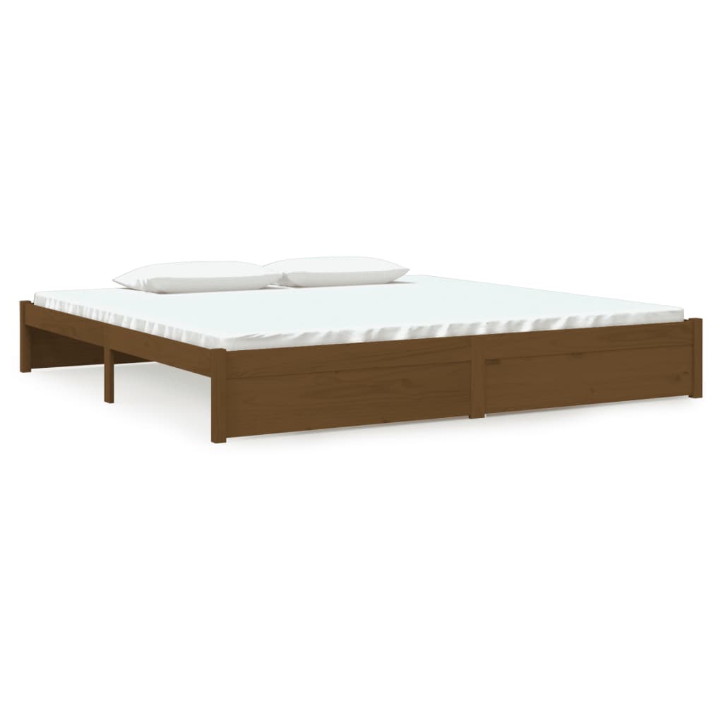 Bedframe Massief Hout Honingbruin 200X200 Cm