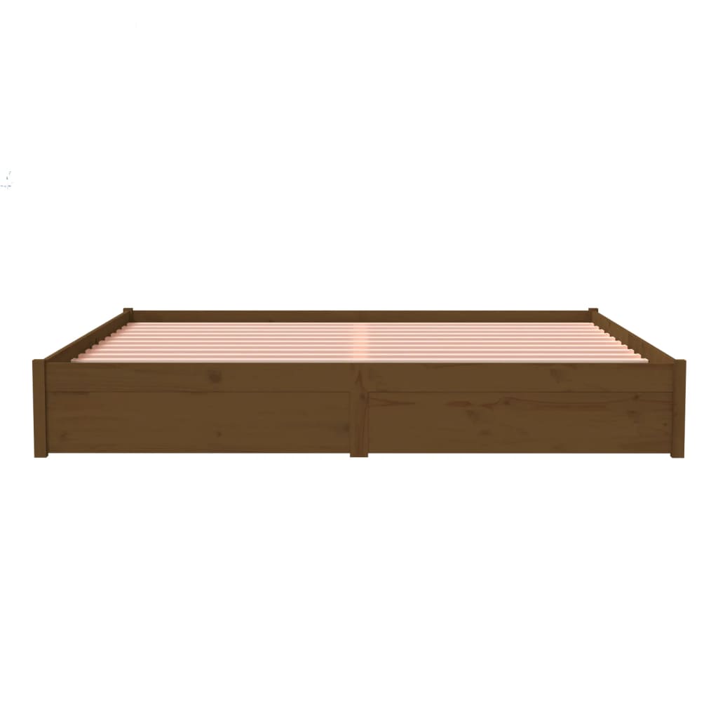 Bedframe Massief Hout Honingbruin 200X200 Cm