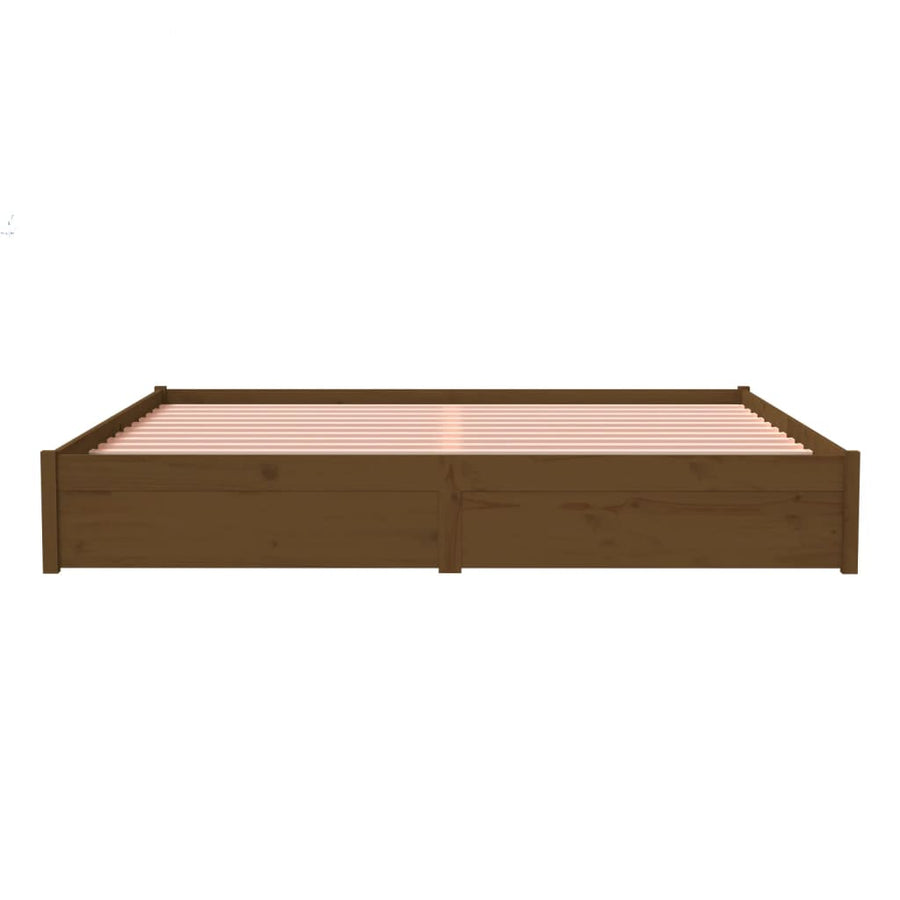 Bedframe Massief Hout Honingbruin 200X200 Cm