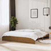 Bedframe massief grenenhout honingbruin 200x200 cm
