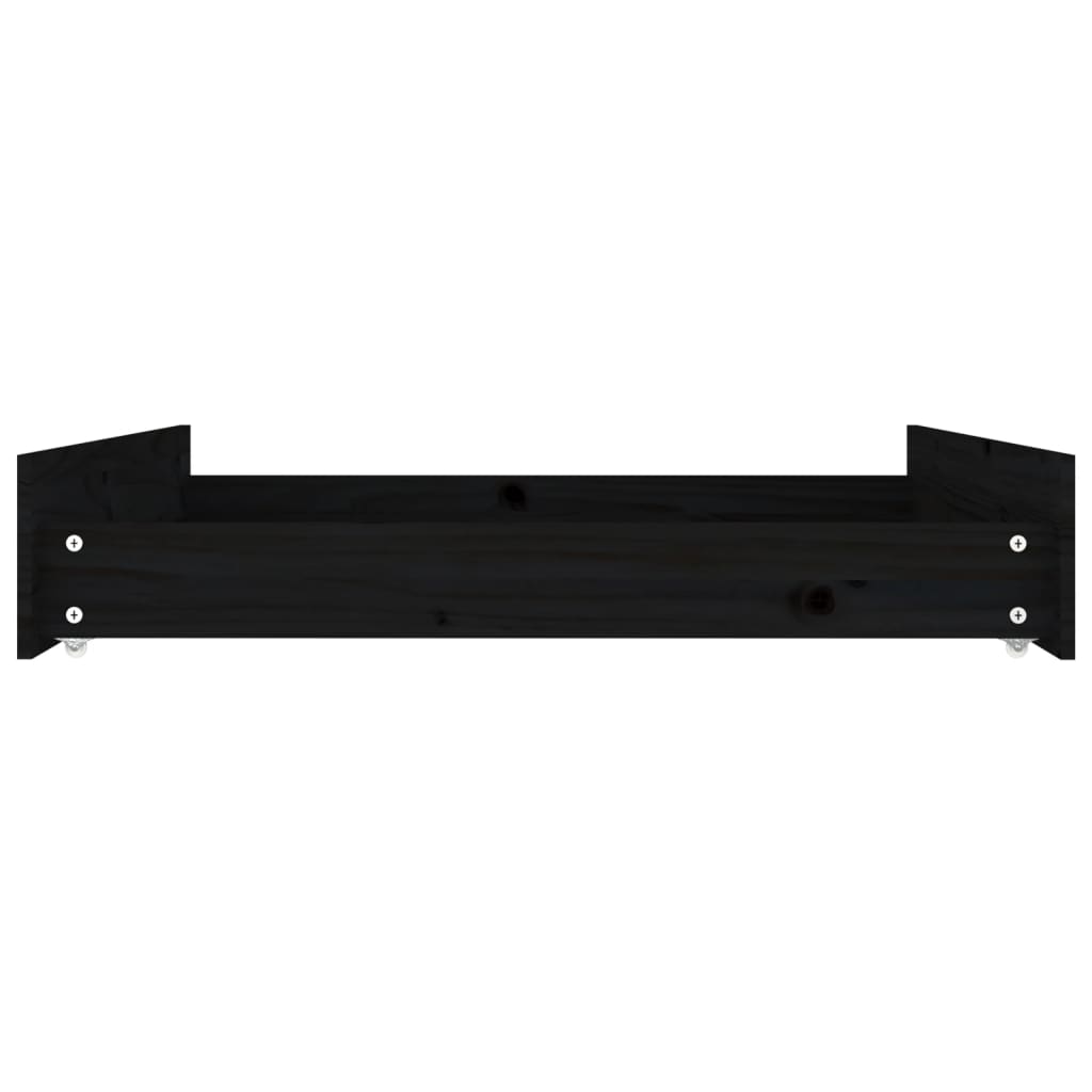 Bedlades 2 St Massief Grenenhout Zwart