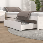 Bedlades 2 st massief grenenhout wit 95x103x18 cm