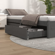 Bedlades 2 st massief grenenhout 95x103x18 cm grijs