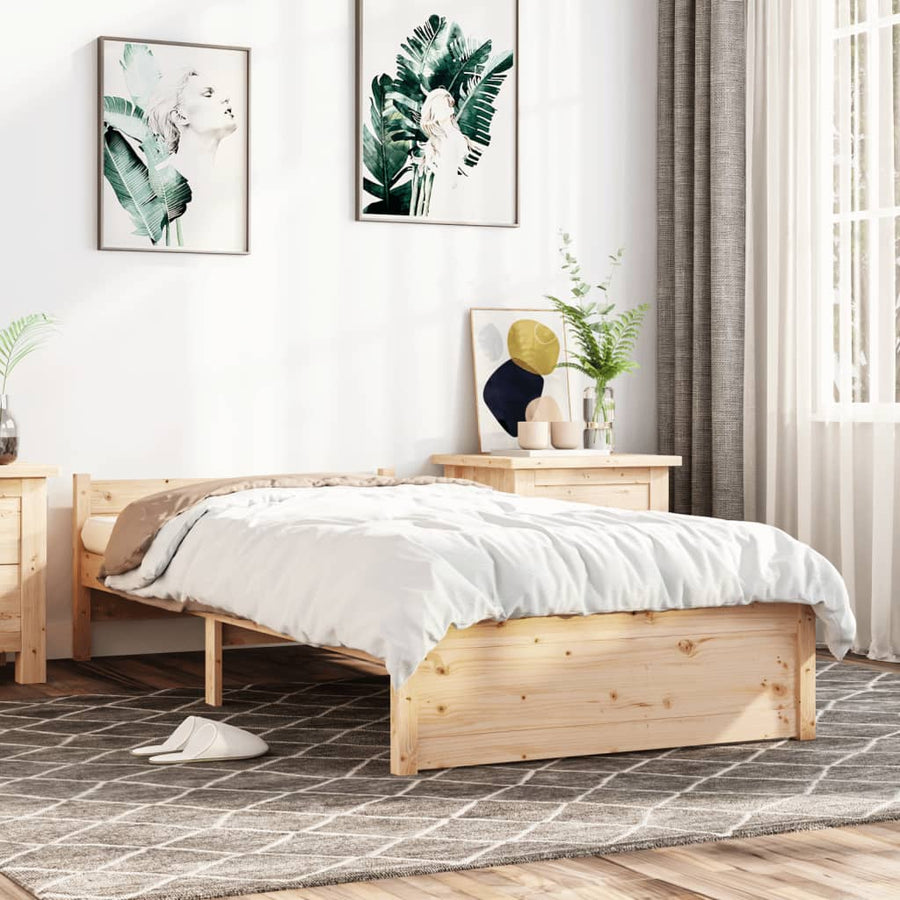 Bedframe Massief Hout 75X190 Cm Small Single