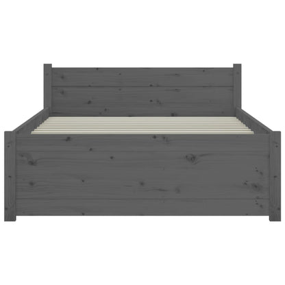 Bedframe Massief Hout Grijs 75X190 Cm 2Ft6 Small Single