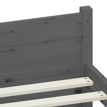 Bedframe Massief Hout Grijs 75X190 Cm 2Ft6 Small Single