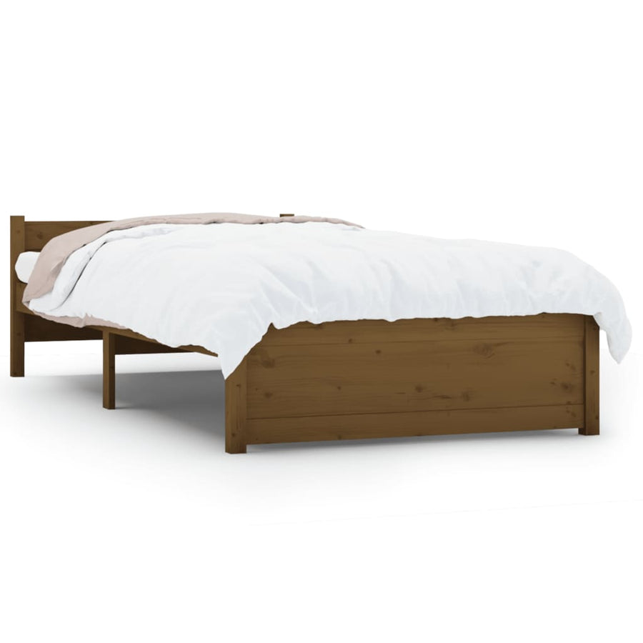 Bedframe Massief Hout Honingbruin 75X190 Cm 2Ft6 Small Single
