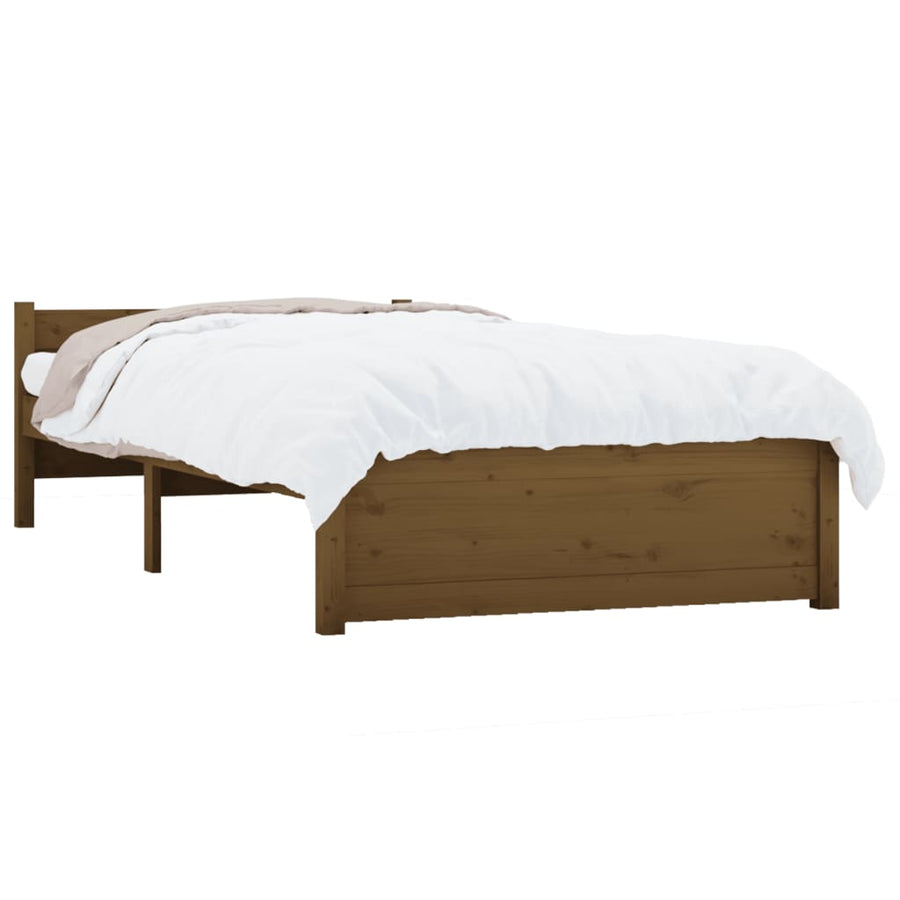 Bedframe Massief Hout Honingbruin 75X190 Cm 2Ft6 Small Single