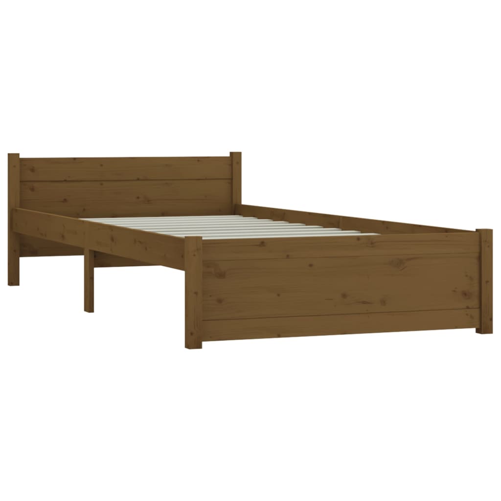 Bedframe Massief Hout Honingbruin 75X190 Cm 2Ft6 Small Single