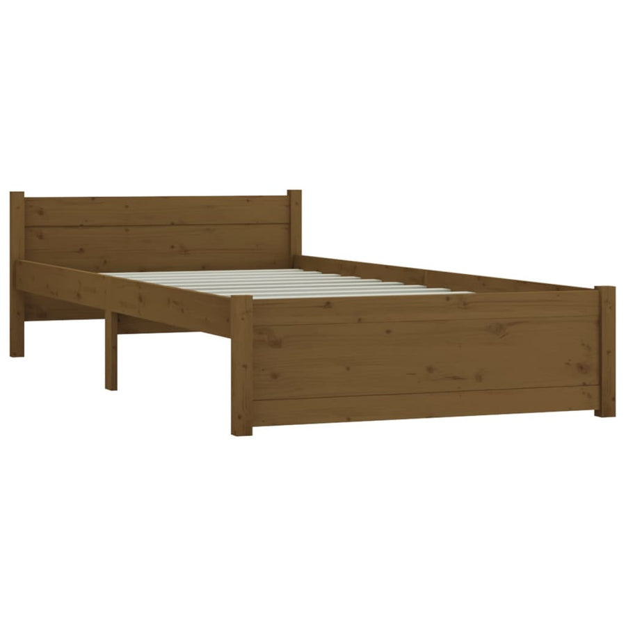 Bedframe Massief Hout Honingbruin 75X190 Cm 2Ft6 Small Single
