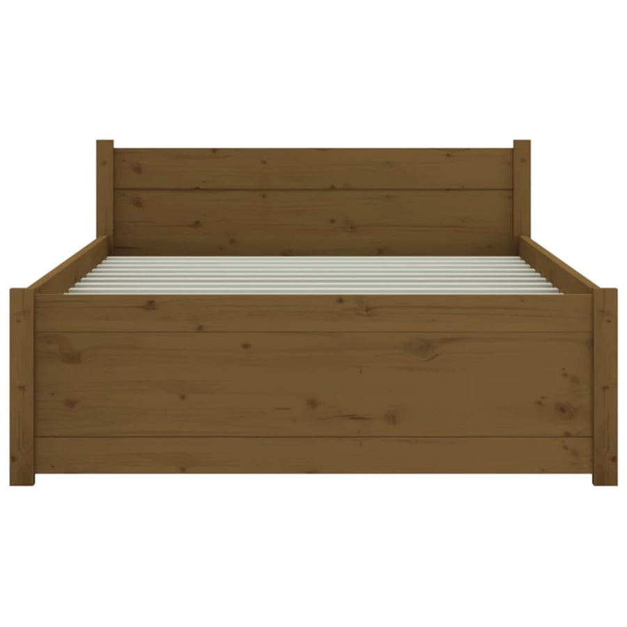Bedframe Massief Hout Honingbruin 75X190 Cm 2Ft6 Small Single