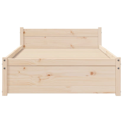 Bedframe Massief Hout 90 x 190 cm Naturel