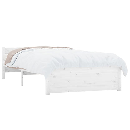 Bedframe Massief Hout Single 90 x 190 cm Wit