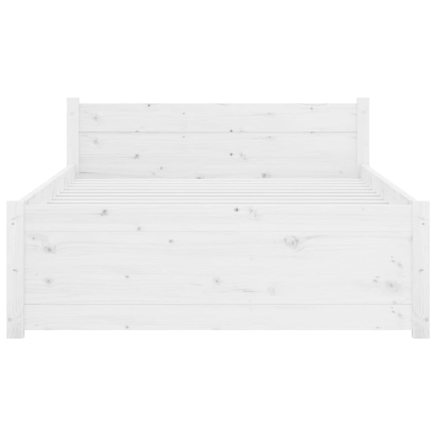 Bedframe Massief Hout Single 90 x 190 cm Wit