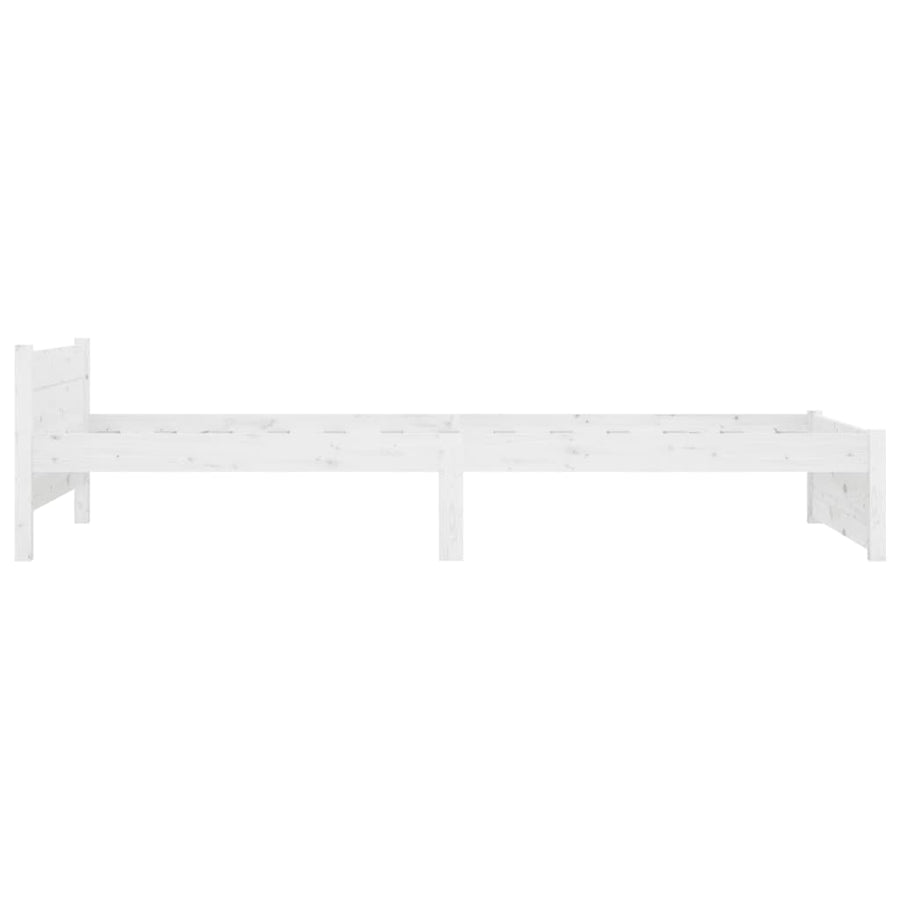 Bedframe Massief Hout Single 90 x 190 cm Wit