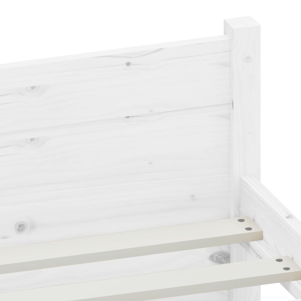 Bedframe Massief Hout Single 90 x 190 cm Wit