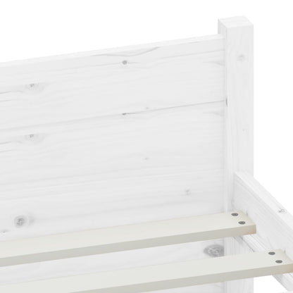 Bedframe Massief Hout Single 90 x 190 cm Wit