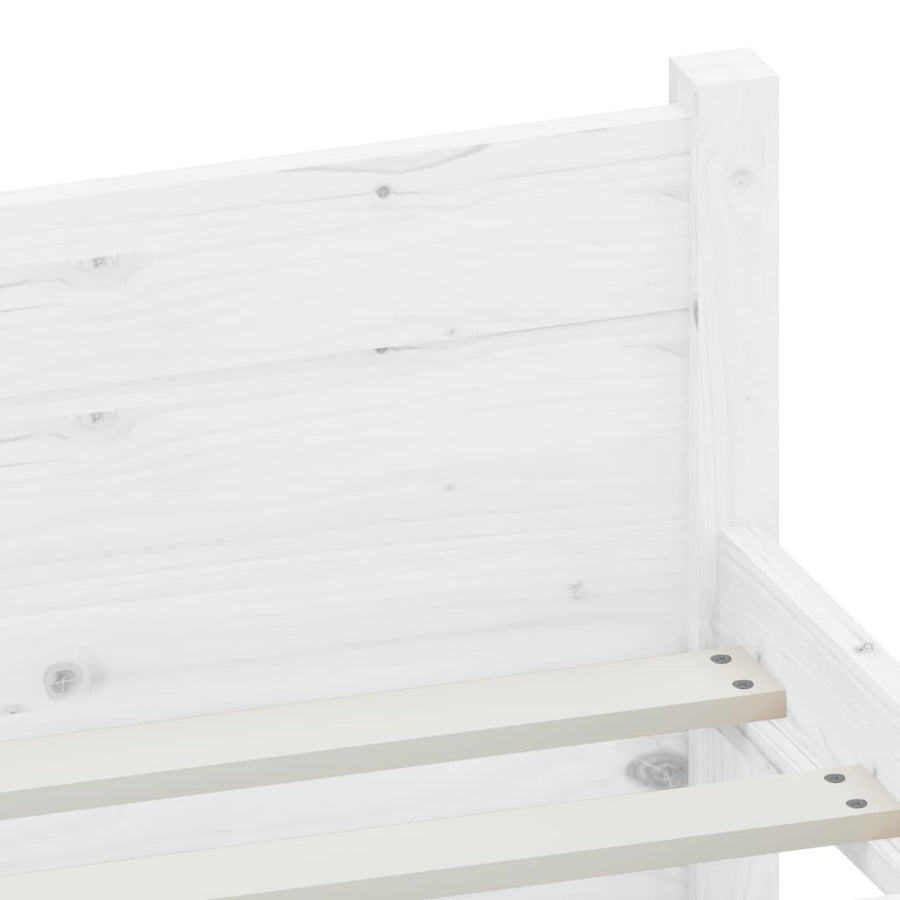 Bedframe Massief Hout Single 90 x 190 cm Wit