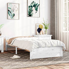 Bedframe massief grenenhout wit 90x190 cm