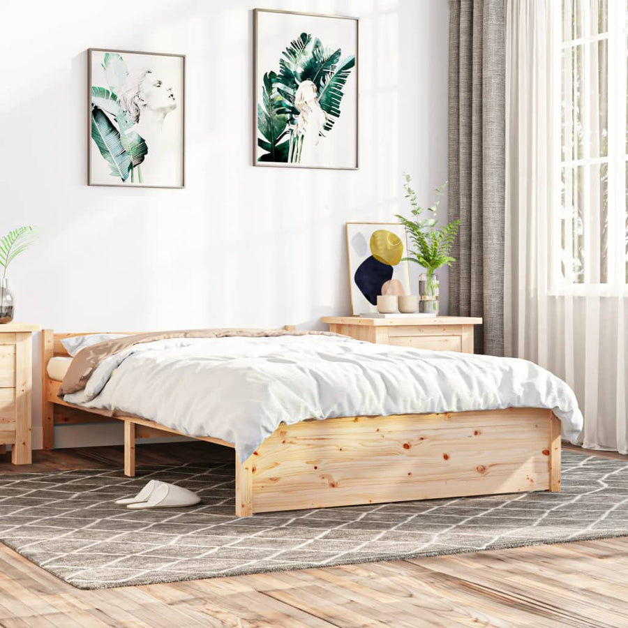 Bedframe Massief Hout 135X190 Cm Double