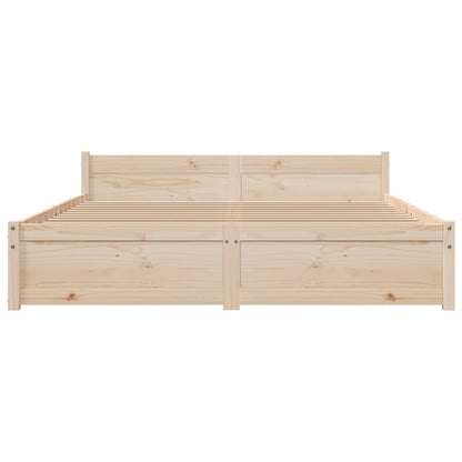 Bedframe Massief Hout 140 x 190 cm Naturel
