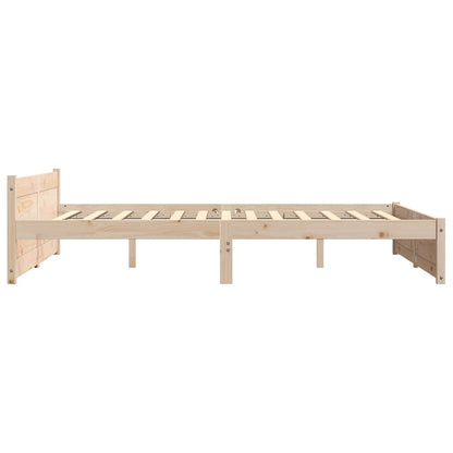 Bedframe Massief Hout 140 x 190 cm Naturel