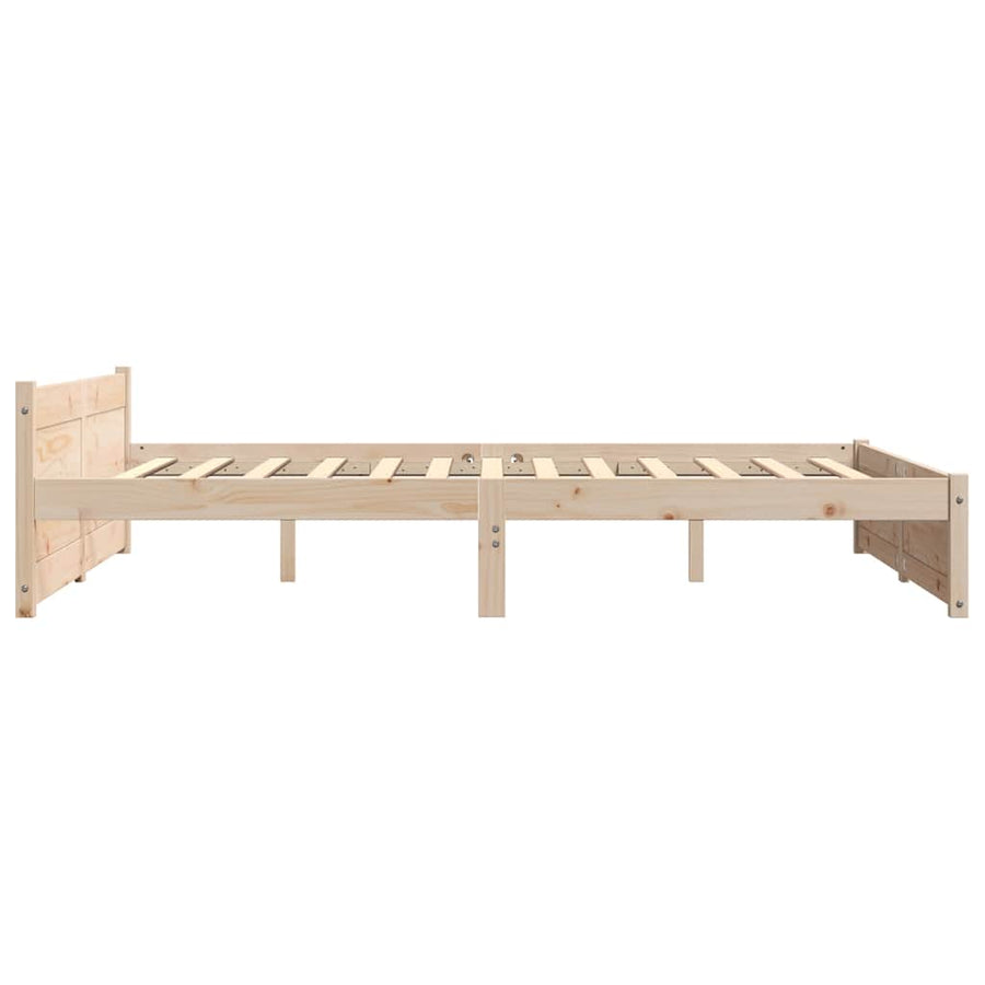 Bedframe Massief Hout 140 x 190 cm Naturel