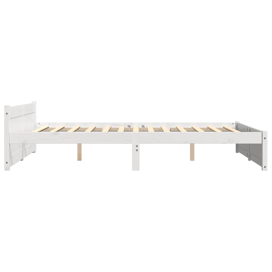 Bedframe Massief Hout 140 x 190 cm Wit