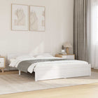 Bedframe massief hout 140x190 cm wit