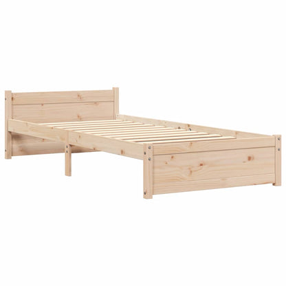 Bedframe Massief Hout 90 x 200 cm Naturel