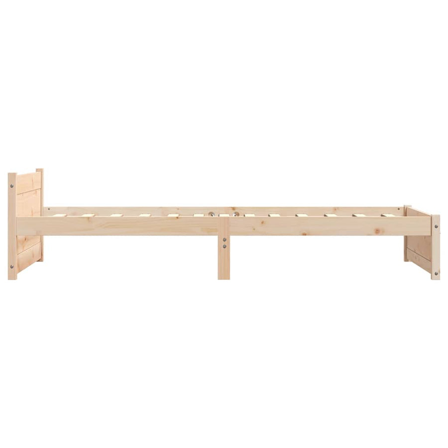 Bedframe Massief Hout 90 x 200 cm Naturel
