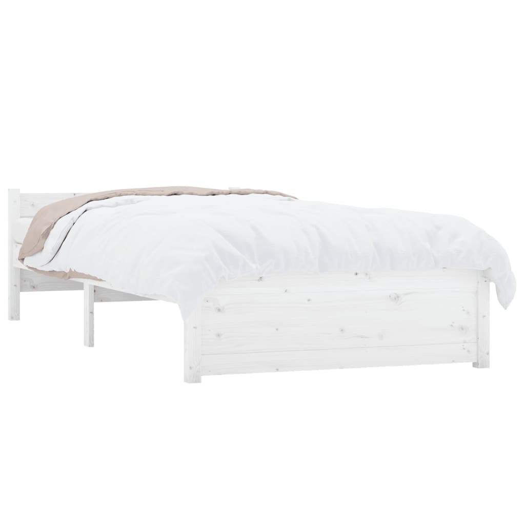 Bedframe Massief Hout Wit 90X200 Cm