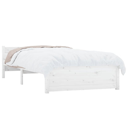 Bedframe Massief Hout Wit 90X200 Cm