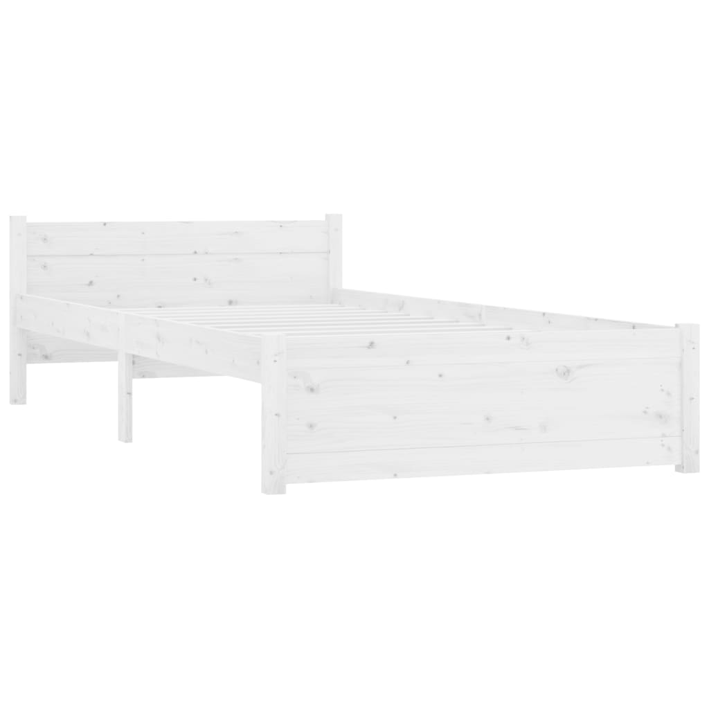 Bedframe Massief Hout Wit 90X200 Cm