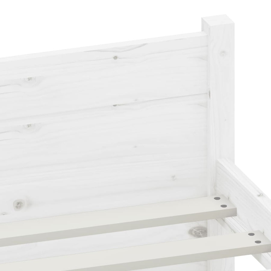 Bedframe Massief Hout Wit 90X200 Cm