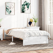 Bedframe massief grenenhout wit 90x200 cm