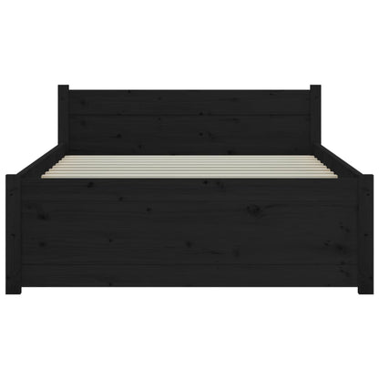 Bedframe Massief Hout Zwart 90X200 Cm