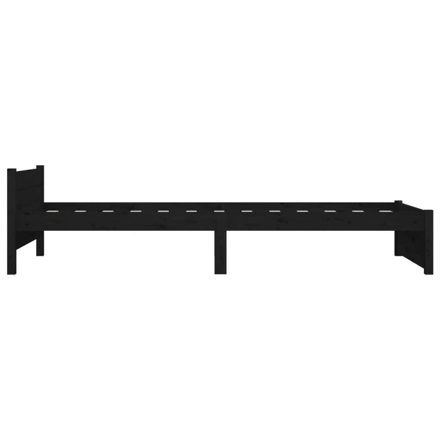 Bedframe Massief Hout Zwart 90X200 Cm